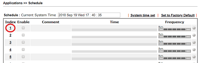 a screenshot of DrayOS schedule proile list